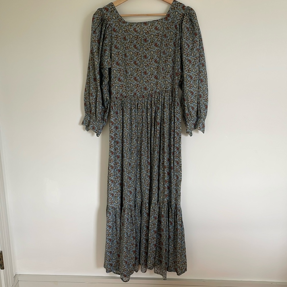 Doen tide dress in blue tisbury paisley print